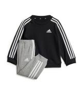 Adidas Essentials 3-Streifen Jogger Kleinkind Baby Junge Neugeborenen Trainingsanzug Overall Hose Baumwolle Schwarz Grau