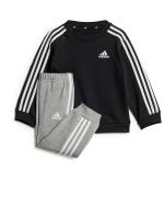 Adidas Essentials 3-Streifen Jogger Kleinkind Baby Junge Neugeborenen Trainingsanzug Overall Hose Baumwolle Schwarz Grau