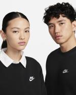 Nike Pullover Crew Club – Schwarzes Sport-Sweatshirt aus French Terry