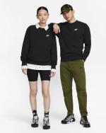 Nike Pullover Crew Club – Schwarzes Sport-Sweatshirt aus French Terry