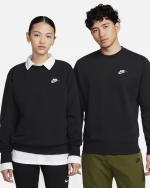 Nike Pullover Crew Club – Schwarzes Sport-Sweatshirt aus French Terry