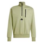 Adidas City Escape Fleece Half Zip Herren Grünes Baumwoll-Sport-Sweatshirt