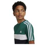 Adidas Tiberio 3-Streifen Colorblock Baumwolle Junior T-Shirt Grün Schwarz