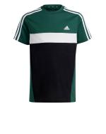 Adidas Tiberio 3-Streifen Colorblock Baumwolle Junior T-Shirt Grün Schwarz