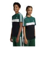 Adidas Tiberio 3-Streifen Colorblock Baumwolle Junior T-Shirt Grün Schwarz