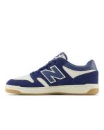 Sportschuhe Sneakers New Balance BB480 LPC Junge Kind Frau Mann Echtes Leder Wildleder Marine mit Leinen und Vintage Indigo