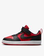 Sportschuhe Turnschuhe Nike Court Borough Low Recraft KIDS UNISEX Rot Schwarz