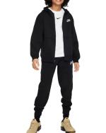 Nike Sportswear K Club Fleece Trainingsanzug mit durchgehendem Reißverschluss und Kapuze aus Baumwollfleece, Freizeit, Jungen, Kinder, Unisex, Schwarz