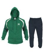 Sport Trainingsanzug Diadora Full Zip Hoodie Herren Fleece Baumwolle GREEN AVENTURINE