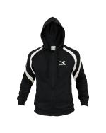 Sport Freizeit Trainingsanzug Diadora Full Zip Hoodie Kapuze Herren Baumwollfleece Schwarz