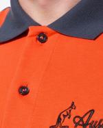 Australian Anti-Gravitation Tennis Cotton Grau Orange Kurzarm-Poloshirt