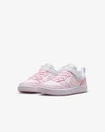 Sportschuhe Turnschuhe Nike Court Borough Low Recraft KIDS UNISEX Weiß Rosa