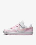 Sportschuhe Turnschuhe Nike Court Borough Low Recraft KIDS UNISEX Weiß Rosa