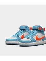 Sportschuhe Sneakers Nike COURT BOROUGH MID 2 BG Junge Damen Weiß Hellblau Orange