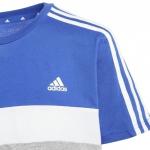 Adidas Tiberio 3-Streifen Colorblock Baumwolle Junior T-Shirt Grau Blau