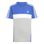 Adidas Tiberio 3-Streifen Colorblock Baumwolle Junior T-Shirt Grau Blau