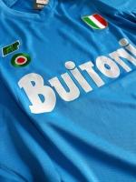 Fußballtrikot NAPOLI SSC MARADONA 10 Home 1987-1988 Kurzarm Vintage Light Blue Polyester