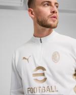  Ac Milan Puma Felpa Allenamento Training Top Bianco oro 2024 25 