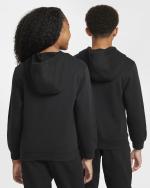 Nike Club Fleece Junior Kinder Jungen Unisex Schwarz Gold Baumwollfleece-Hoodie