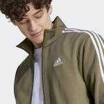  Tuta Intera Completa UOMO Adidas Basic 3-Stripes Fleece Verde oliva 