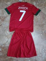 KIT Fußballtrikot Shorts MAROKKO Ziyech 7 HOME World Cup Katar 2022 PUMA Home Kurzarm Herren Rot