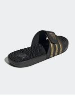 Adidas ADISSAGE Unisex Strandpantoffeln Schwimmbad Freizeit Gummi Schwarz Gold