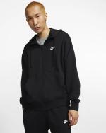 Nike Sportswear Club Sweatshirtjacke aus Baumwolle mit durchgehendem Reißverschluss, schwarz