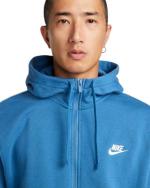 Nike Sportswear Core Club Sweatshirtjacke aus Baumwolle mit durchgehendem Reißverschluss, Blau