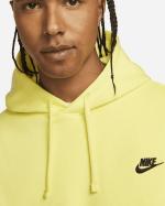 NIKE HOODIE Pullover Sportswear CLUB Sportswear Fleece MIT TASCHEN Baumwolle Gelb