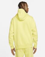 NIKE HOODIE Pullover Sportswear CLUB Sportswear Fleece MIT TASCHEN Baumwolle Gelb