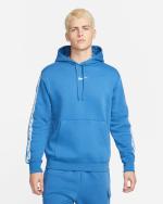 NIKE HOODIE Pullover Sportswear Tape Fleece MIT TASCHEN Hellblaue Baumwolle