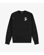 Nike Pullover Crew NSW World Tour Baumwollfleece Schwarzes Sport-Sweatshirt