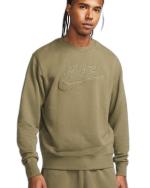 Nike Sportswear Club Fleece French Terry Rundhalspullover Sweatshirt Olivgrün Baumwolle Herren