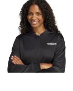 Adidas DAMEN Linear Hoodie W Polyester Trainingsanzug mit Taschen Schwarz