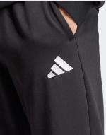 Kompletter Freizeit-Trainingsanzug Adidas Basic 3-Streifen Fleece Cotton Fleece Schwarz Herren