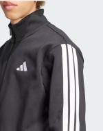 Kompletter Freizeit-Trainingsanzug Adidas Basic 3-Streifen Fleece Cotton Fleece Schwarz Herren