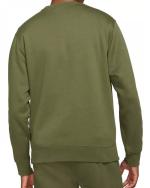 Nike Pullover Crew Club Baumwollfleece Olivgrünes Sport-Sweatshirt