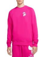 Nike Pullover Crew Nsw World Baumwolle French Terry Fuchsia Unisex Sport Sweatshirt