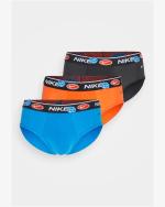 Unterwäsche-Slips Nike Unterwäsche BRIEF Graphic 3 PACK Slips COTTON Mann Schwarz Orange Hellblau