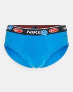 Unterwäsche-Slips Nike Unterwäsche BRIEF Graphic 3 PACK Slips COTTON Mann Schwarz Orange Hellblau