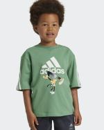  T-shirt maglia maglietta Bambini Unisex Adidas Verde Disney Mickey Mouse Crew 