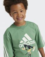  T-shirt maglia maglietta Bambini Unisex Adidas Verde Disney Mickey Mouse Crew 