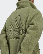  Giacca Sportiva Ragazzi Unisex Adidas Verde Nero Sherpa poliestere 