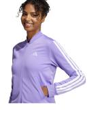 Adidas DAMEN 3-Streifen Polyester Lila Kompletter Trainingsanzug