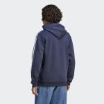  Felpa Cappuccio Hoodie UOMO Adidas Essentials Fleece 3 stripes Blu 