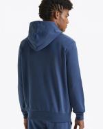 Diadora Pullover Logo French Terry Baumwolle gebürstet Hoodie Herren MADE IN ITALY OCEAN BLUE