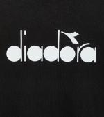 Diadora Hooded Sweatshirt Pullover Logo French Terry brushed cotton Man black MADE IN ITALY