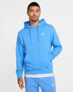 HOODIE SWEATSHIRT NIKE Pullover Sportswear CLUB Sportswear Fleece WITH POCKETS Cotton Royal