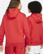 NIKE HOODIE Pullover Sportswear CLUB Fleece WITH POCKETS Cotton Red