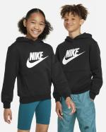 Nike Club K Cotton Fleece Unisex Kids Hoodie Black